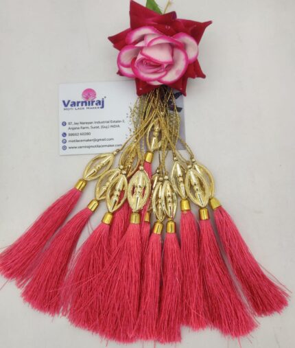 Varniart Beautiful Thread Hangings With Golden Cap (12 PCs) - L 17
