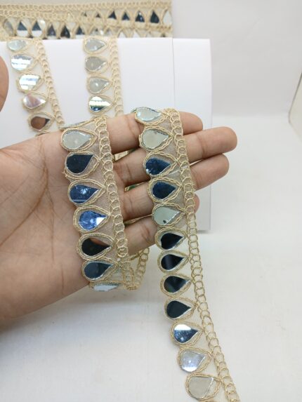 Varniart Amazing Gold Mirror Lace (9 Meter- 25 MM Width)- S 801