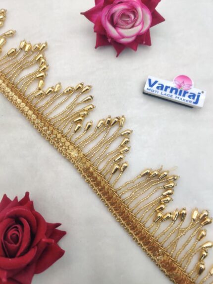 Tube Beads Designer Lace Border (9meter, 65mm width)- M 1462