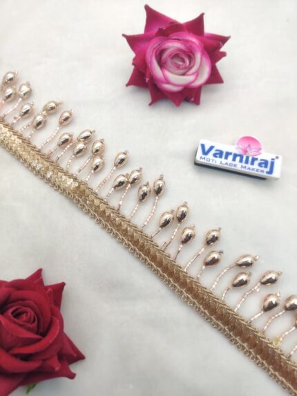 Drop Beads Fancy Lace Border (9meter, 50mm width)- M 1469