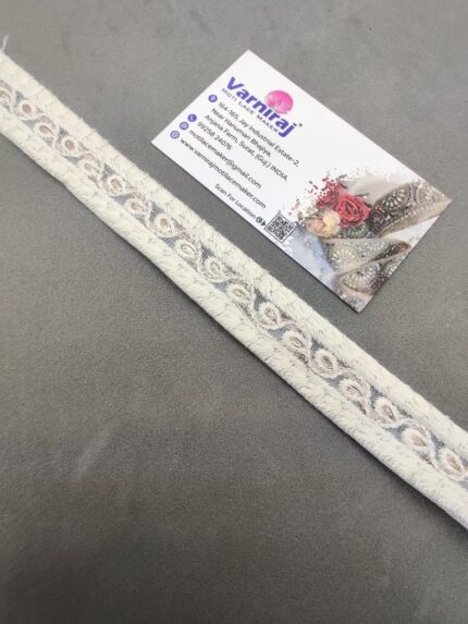 Varniart Cotton Work Lace Border for Saree, Dress, Dupatta & Blouse Decoration – 9 Meter Roll (White, Premium Quality) | E 1118