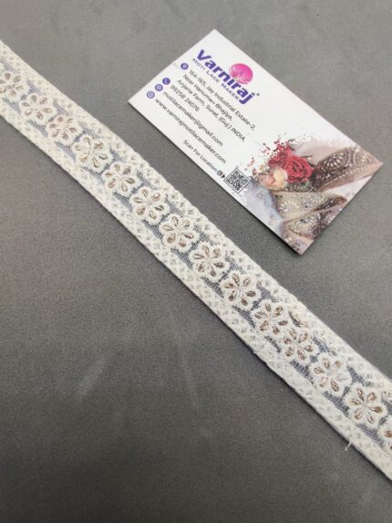 Varniart Cotton Work Lace Border for Saree, Dress, Dupatta & Blouse Decoration – 9 Meter Roll (White, Premium Quality) | E 1119