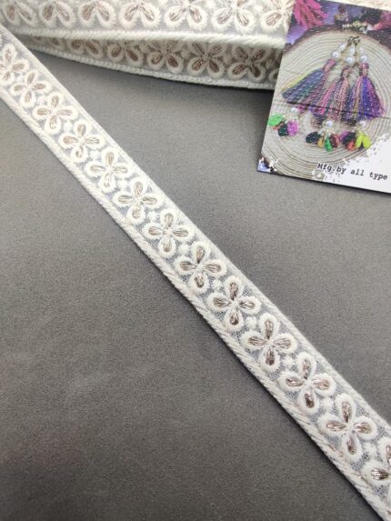 Varniart Cotton Work Lace Border for Saree, Dress, Dupatta & Blouse Decoration – 9 Meter Roll (White, Premium Quality) | E 1125