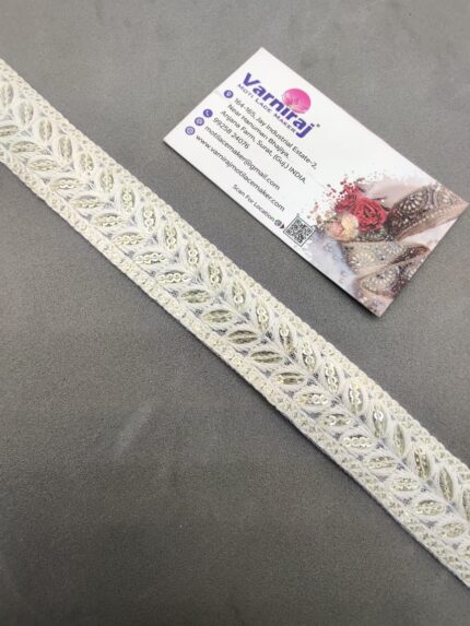 Varniart Cotton Work Lace Border for Saree, Dress, Dupatta & Blouse Decoration – 9 Meter Roll (White, Premium Quality) | E 1144