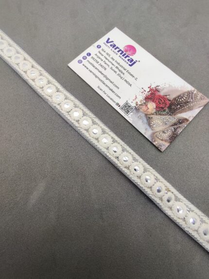 Varniart Cotton Work Lace Border for Saree, Dress, Dupatta & Blouse Decoration – 9 Meter Roll (White, Premium Quality) | E 1145