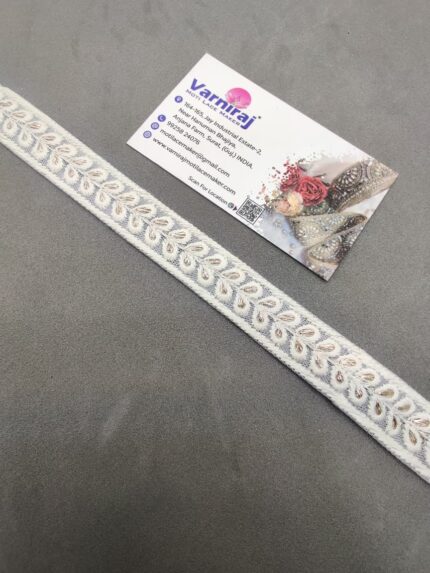 Varniart Cotton Work Lace Border for Saree, Dress, Dupatta & Blouse Decoration – 9 Meter Roll (White, Premium Quality) | E 1146