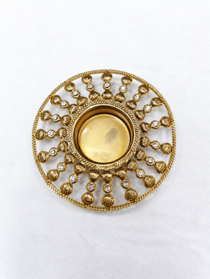 Decorative Diya Holder with Crystal Stone Work for Diwali & Home Decoration - (2pcs)
